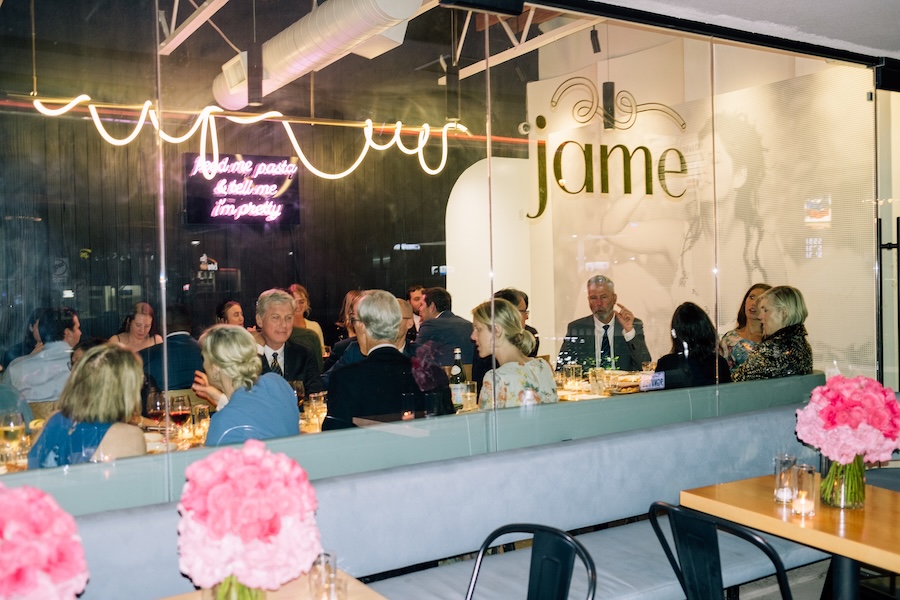 Image of the front dining room at Jame